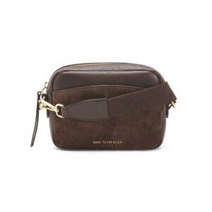 BRUNO MAGLI Deep Brown Made In Italy Leather Carina Camera Crossbody